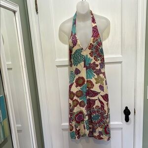 Vintagege Trina Turk floral knit halter dress size 8